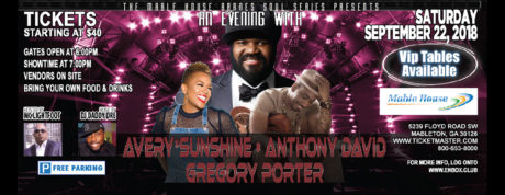 An evening with Gregory Porter, Avery Sunshine & Anthony David